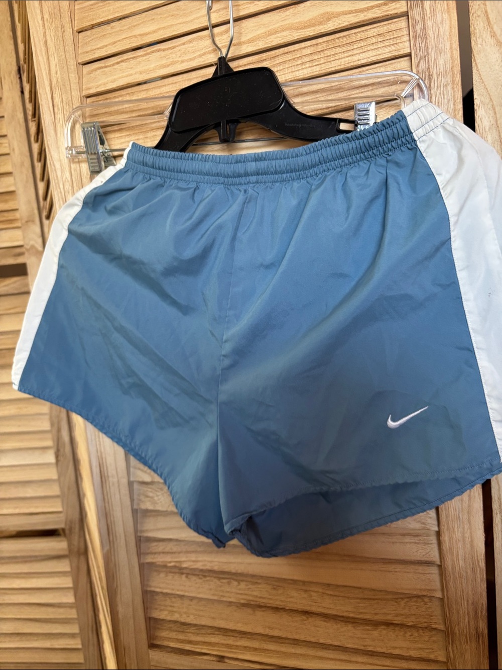Nike Slate Blue Athletic Shorts with White Panels XS